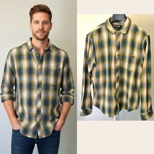 Billabong Plaid Shirt Colorful Plaid Pattern Streetwear Button Down Shirt. Small